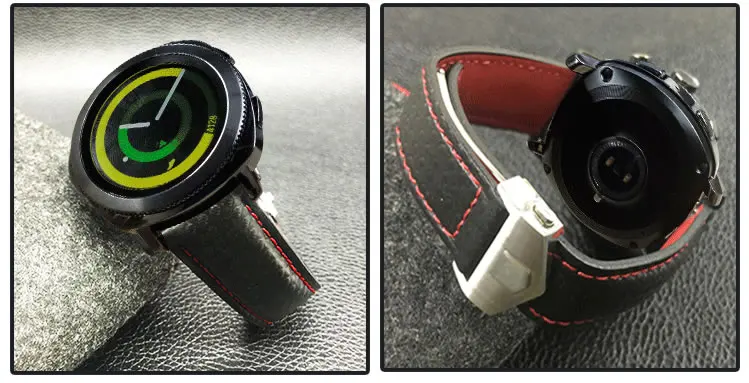 Akgleader 20/22 мм ремешок для часов для Galaxy Watch 46mm углеродная волокна Стиль кожаный ремешок для наручных часов для samsung Шестерни S3 huawei GT плечевой ремень