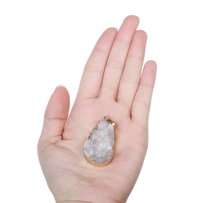 Белые нестандартные кварцевые хрустальные подвески драгоценности