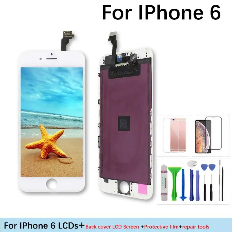 Оригинальный класс AAA + ЖК дисплей для iPhone 6 с 3D силой кодирующий преобразователь