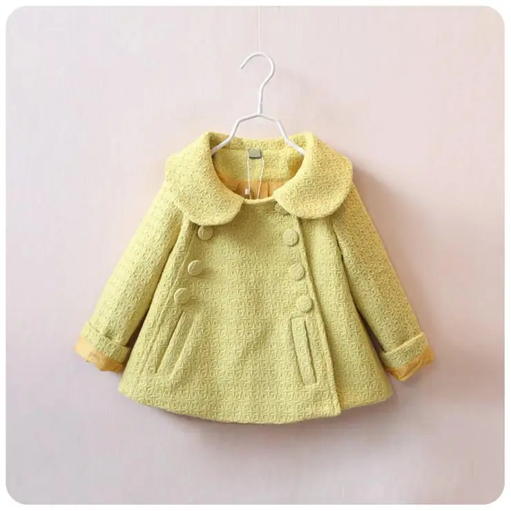 Babyinstar/Детская верхняя одежда и пальто; куртка для девочек; детская одежда в европейском и американском стиле; двубортное пальто - Цвет: Yellow