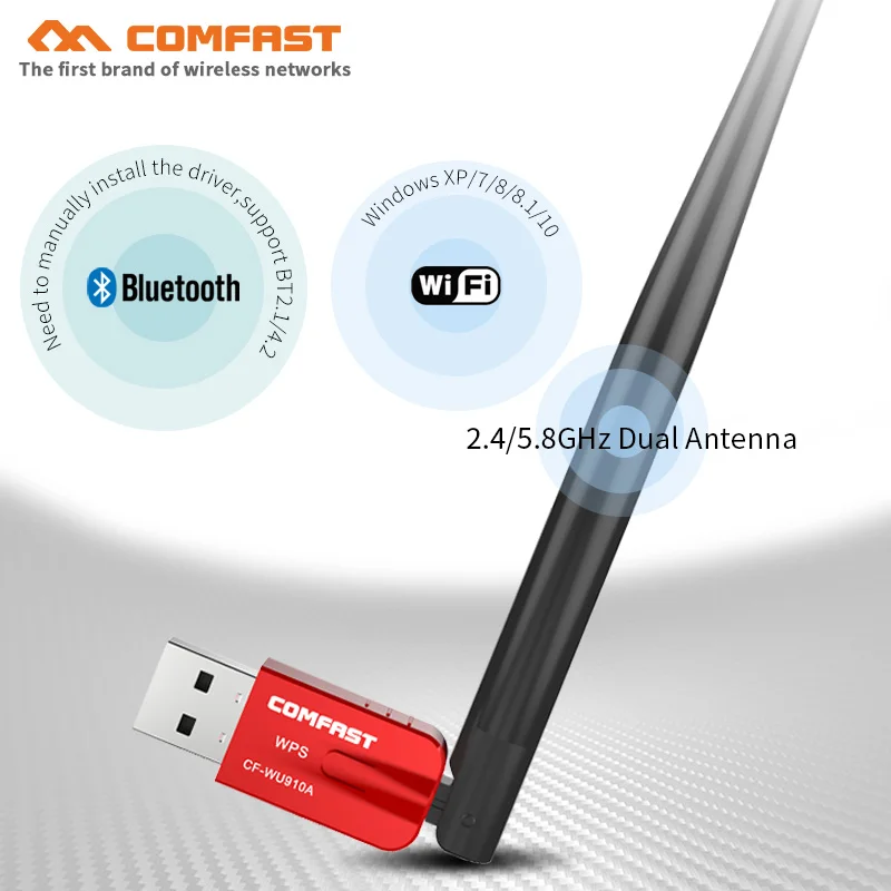 5 ГГц беспроводной usb Wifi адаптер 600 Мбит/с Двухдиапазонная Антенна Бесплатный драйвер Bluetooth 4,2 адаптер Сетевая карта WPS wifi приемник ключ