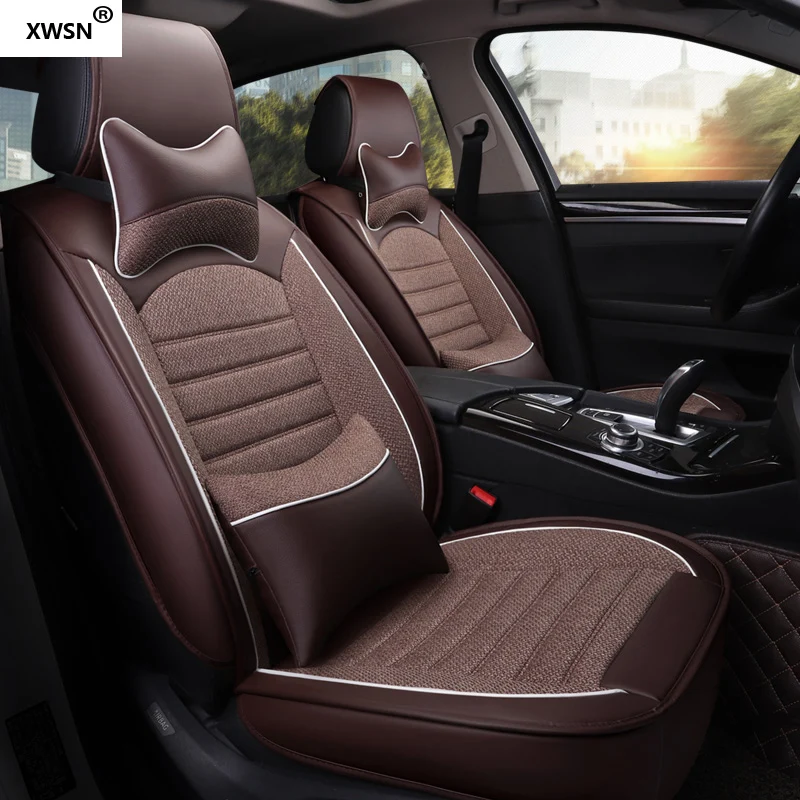 Льняные чехлы на сиденья автомобиля для peugeot 206 308 106 205 301 306 307 sw 406 407 508 3008 4008 5008
