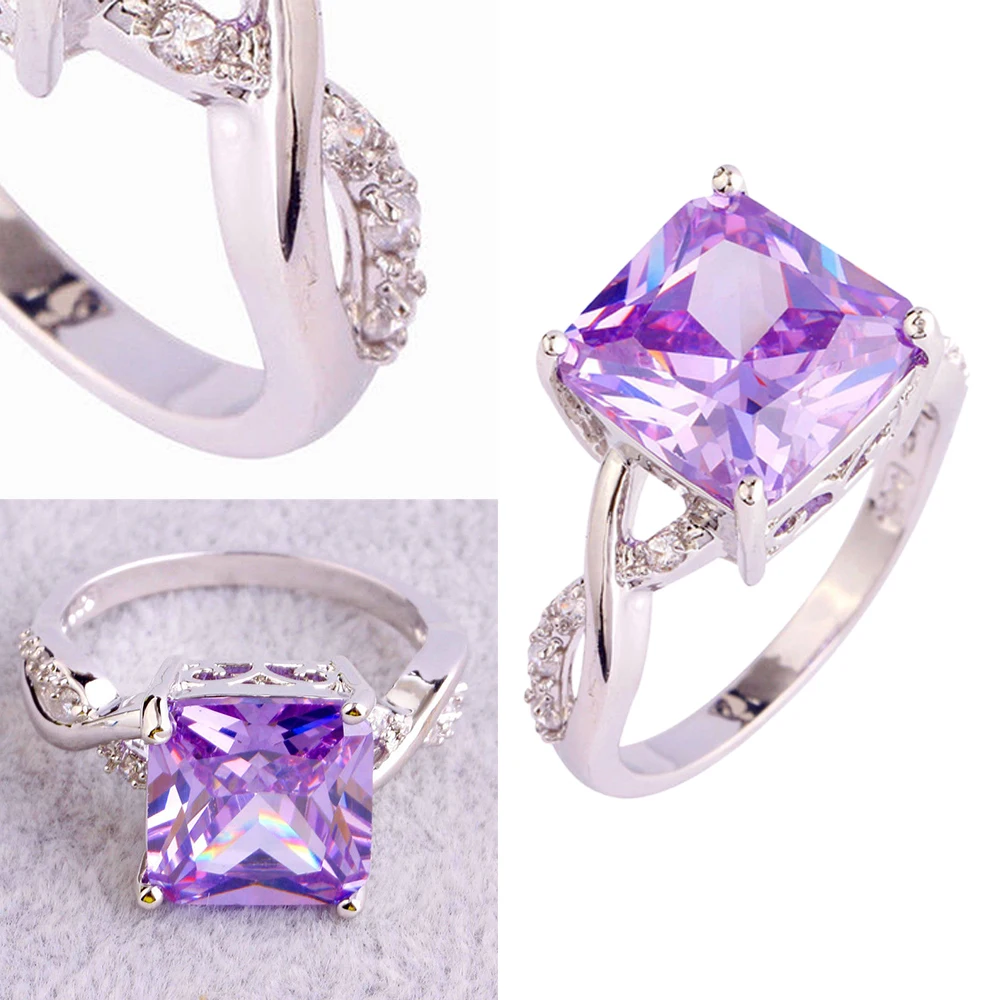 Особенный Турмалин белый камень серебро фиолетовый Ювелирные изделия Новое