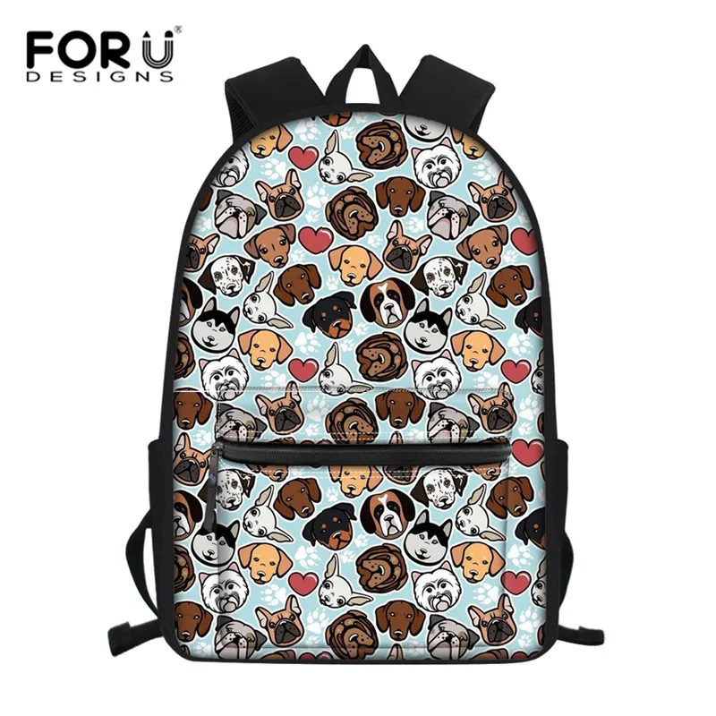 

FORUDESIGNS Puppy Dog Backpack for Girls Boys Students Satchel School Bag Children's Orthopedic Backpacks mochila infantil