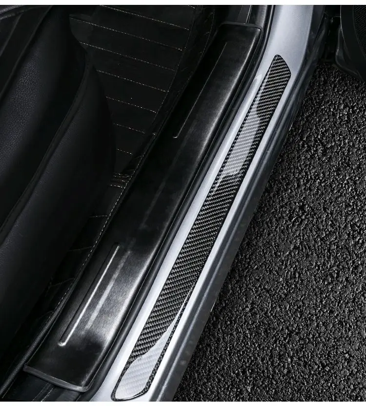 Накладка на порог автомобиля защитная накладка из мягкого углеродного волокна