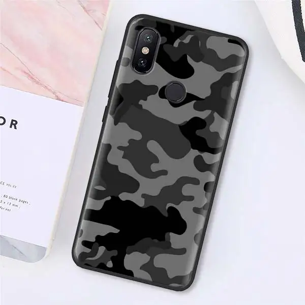 006 Камуфляжный военный армейский силиконовый чехол для Xiaomi Redmi 7 6 5 Note 7 5 6 Pro 4X 5A 6A S2 GO Poco F1 черный мягкий чехол - Цвет: 006