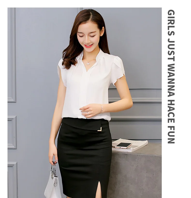 Женская рубашка, шифон, Blusas Femininas, топы, короткий рукав, элегантная, для девушек, формальная, офисная блузка, шифоновая рубашка размера «Плюс», одежда