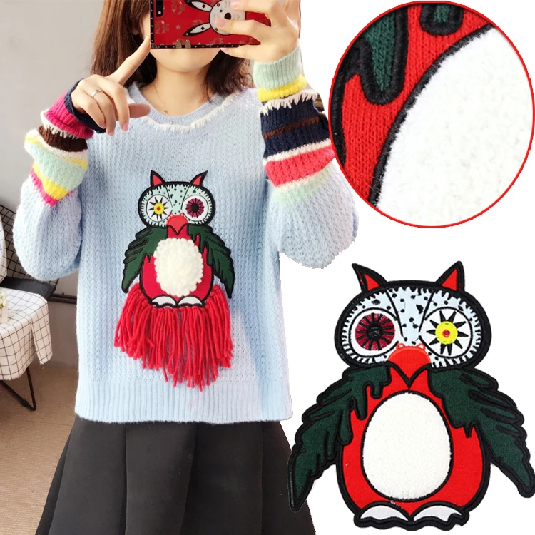 Новая мультяшная модная вышивка в виде совы патч ткань с вышивкой декоративные