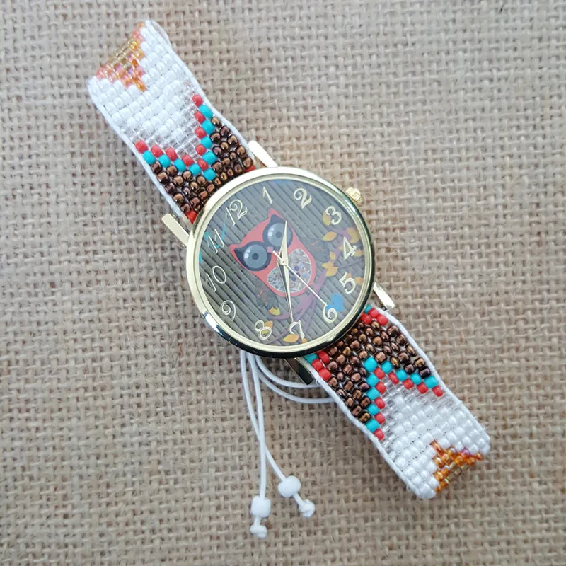 Женские кварцевые часы в богемном стиле повседневные с цветным циферблатом виде