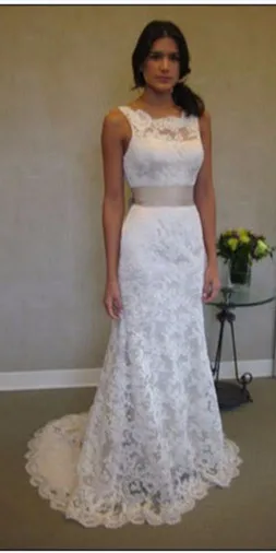 Vestido де noiva 2017 Новое Прибытие Бесплатная Доставка Кружева Съемный Ремень Спинки