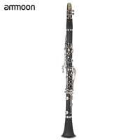 ammoon abs clarinet bb cupronickel plated nickel 17 key with cleaning cloth gloves screwdriver woodwind instrument