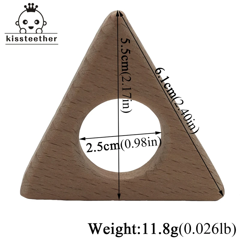 Mordedor Triangular de madera para beb&eacute;, productos para el cuidado de la dentici&oacute;n, sin BPA-5