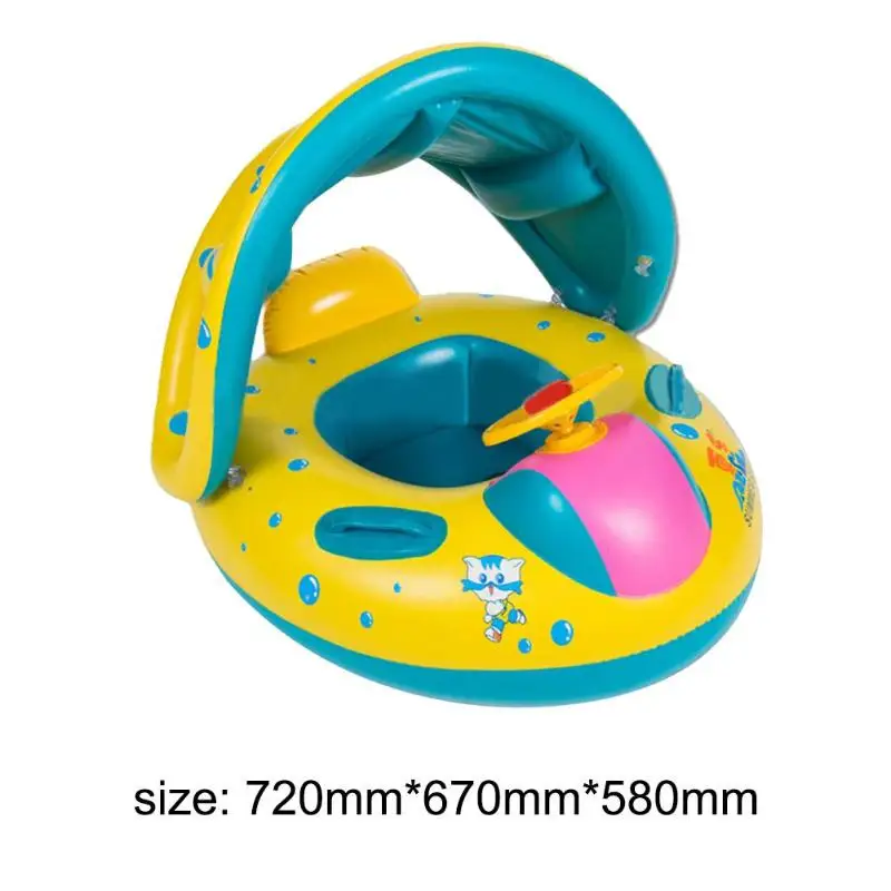 Inflatable Baby Swimming Ring Kids Summer Swimming Pool Swan Swim Float Water Fun Pool Toys Swim Ring Seat Boat Sport for 3-6Y