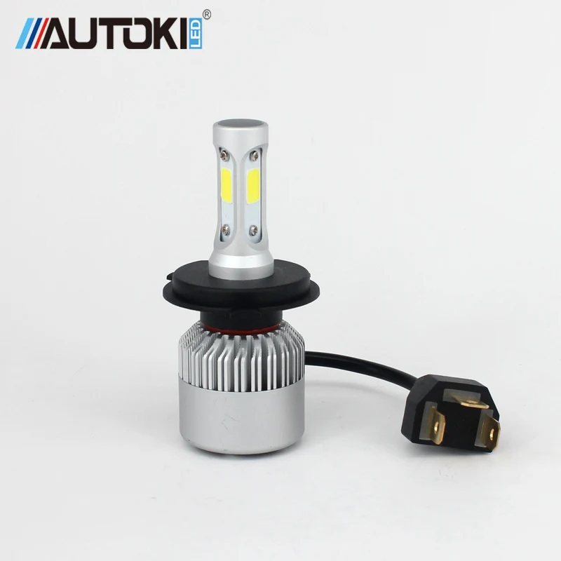 2pcsS2 H1 светодиодный лампы Супер яркий авто фары 2X 36 Вт 8000LM 6500K 12V 24V с переключением