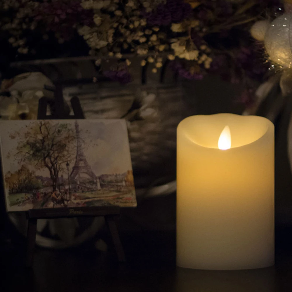 Ksperway новый стиль настоящий воск беспламенная Светодиодная свеча с танцующим