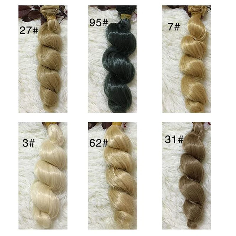 

50PCS/LOT Wholesale Synthetic Doll Wig DIY Wavy Curly Doll Hair 15CM BJD Hair Accessories