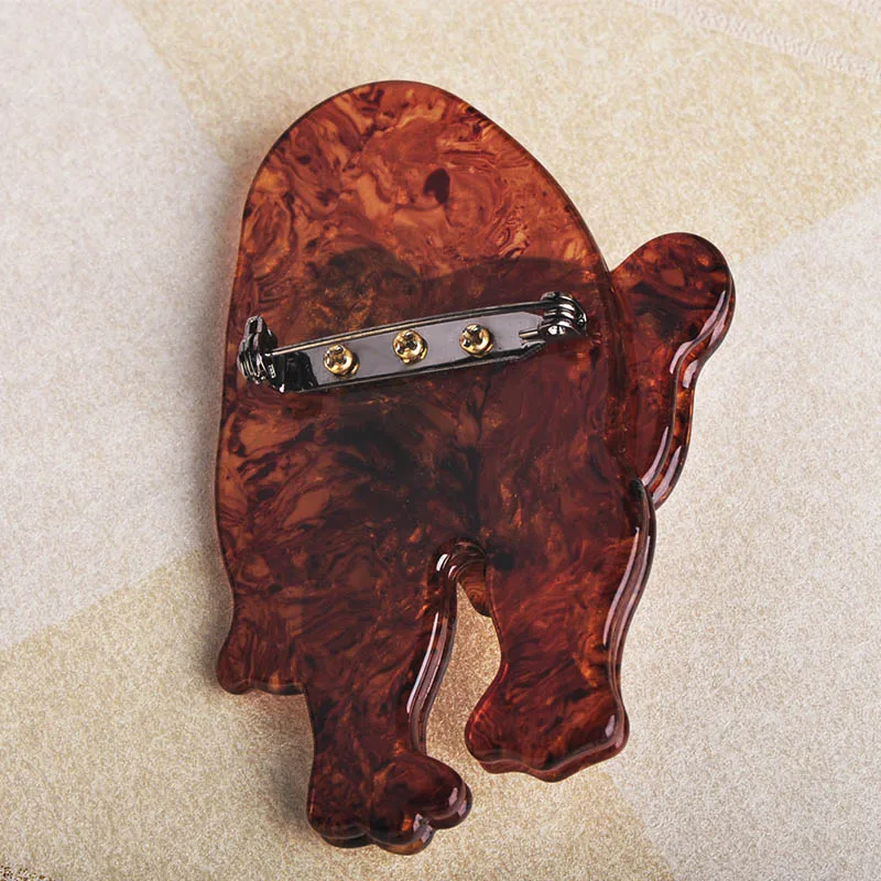 Большая акриловая брошь в форме медведя с природным животным узором женская