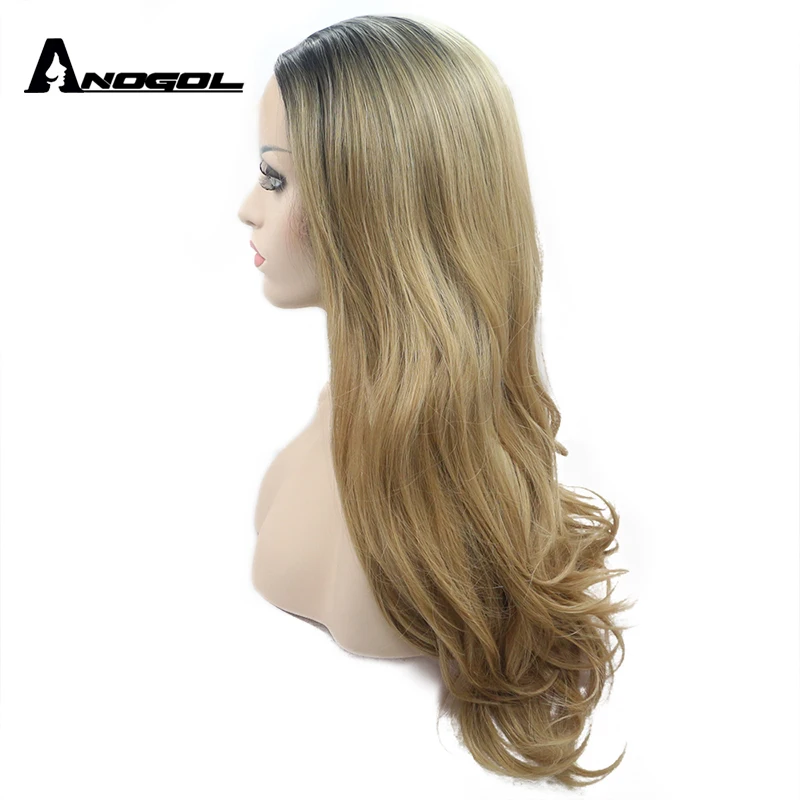 Аногол 180% Плотность высокотемпературное волокно черный Омбре блонд длинное тело