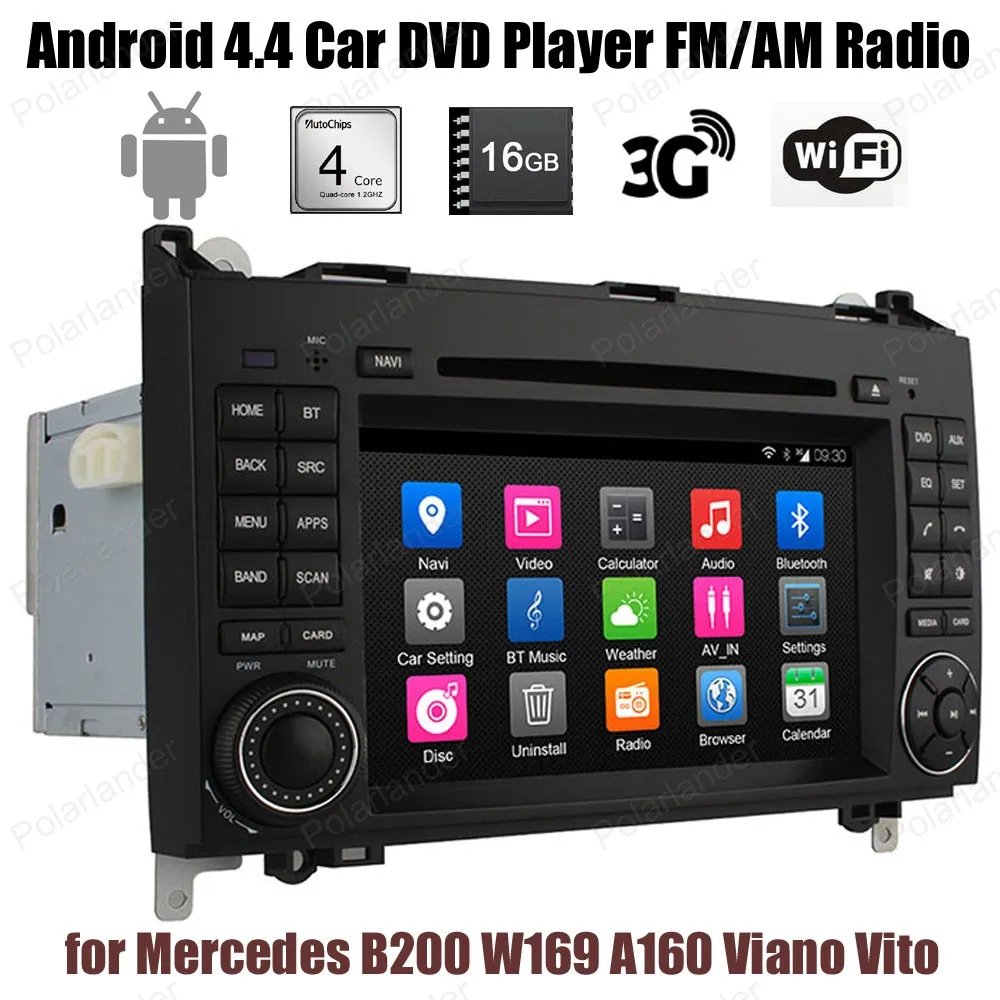 

7-дюймовый Android 4,4 автомобильный DVD FM AM радио для Benz B200 W169 A160 Viano Vito поддержка GPS 3G WiFi DTV DAB + TPMS стерео mp5