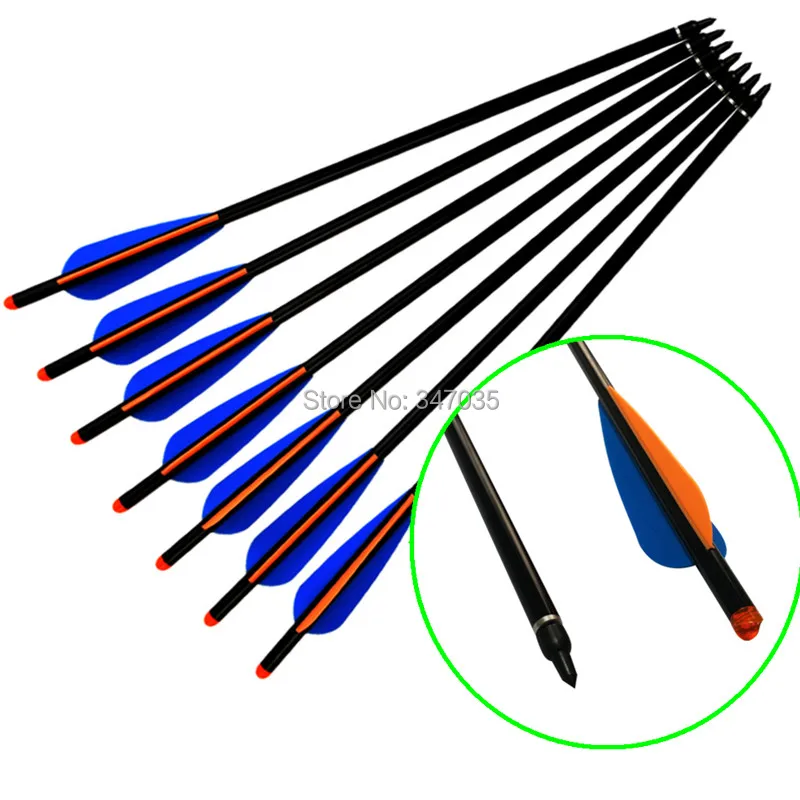 

18" Crossbow Bolts Aluminum Arrows 2216# Moon Nock for Archery Target Hunting Outdoor Sports