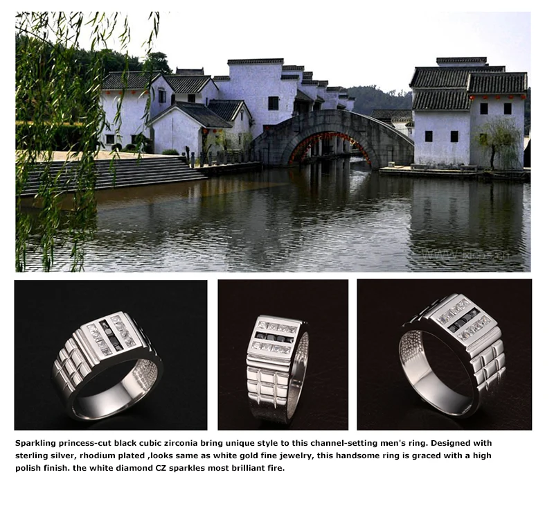 Мужские кольца из стерлингового серебра 925 пробы с золотым наполнителем