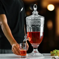 elegant glass cold beverage dispenser with stand leak free spigot 101 5oz 3000ml glassware pitcher for water juice wine kombucha