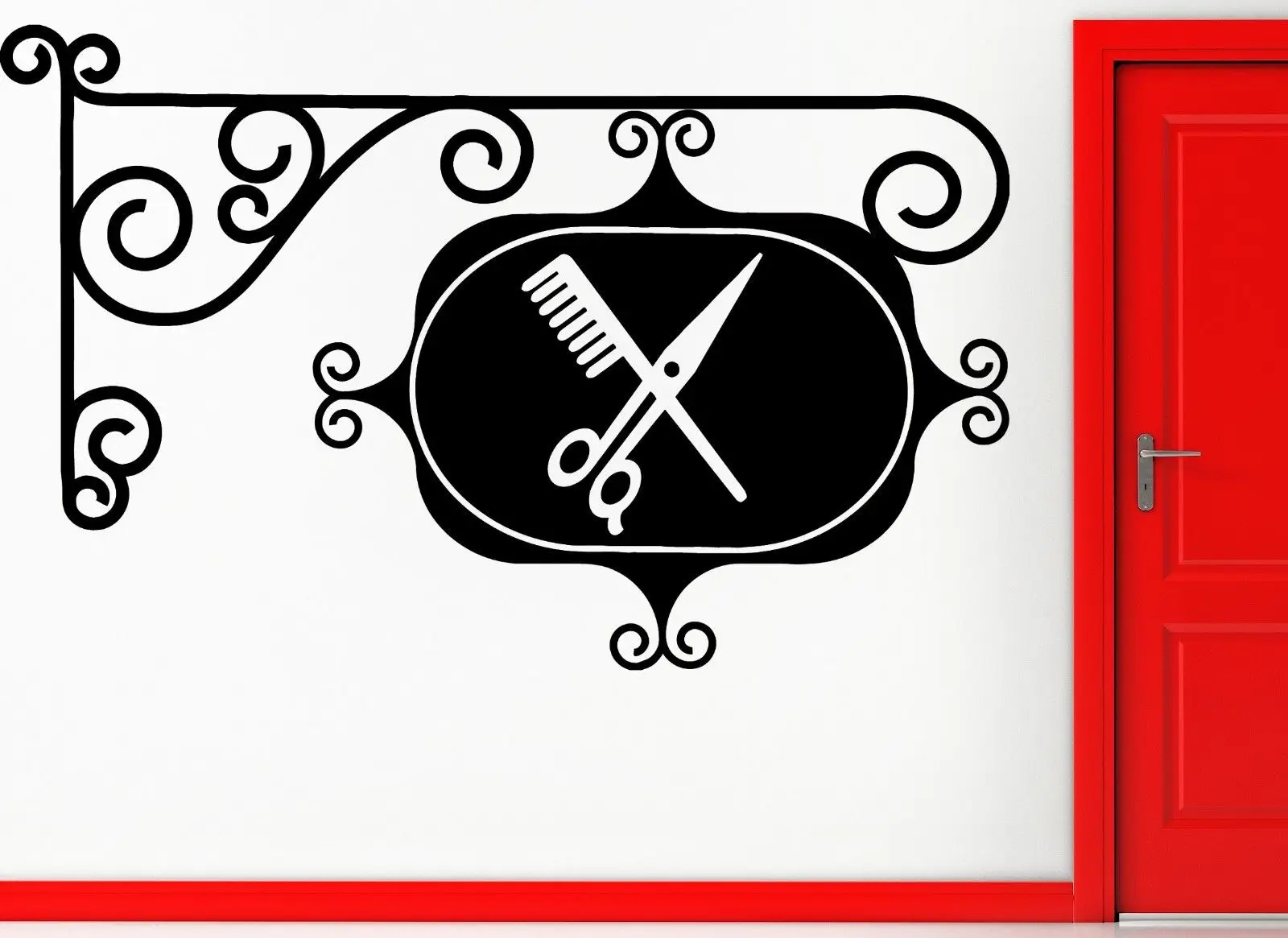 Волос Красота спа-салон Парикмахерская стены стикеры виниловая наклейка