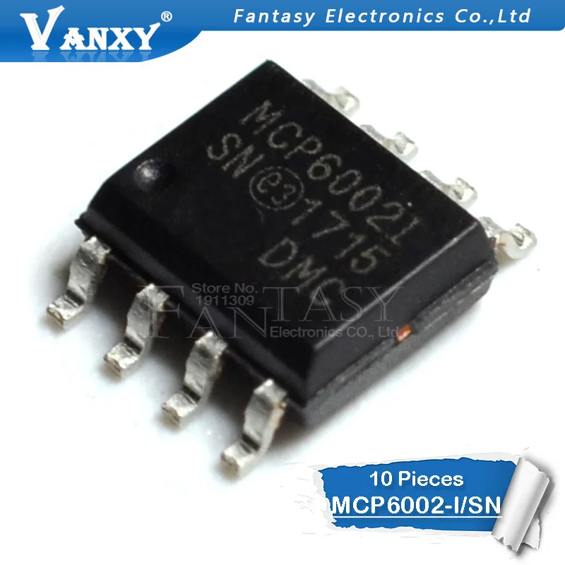 10 шт. MCP6002-I/SN SOP8 MCP6002-I SOP MCP6002 лапками углублением SOP-8 SMD и IC