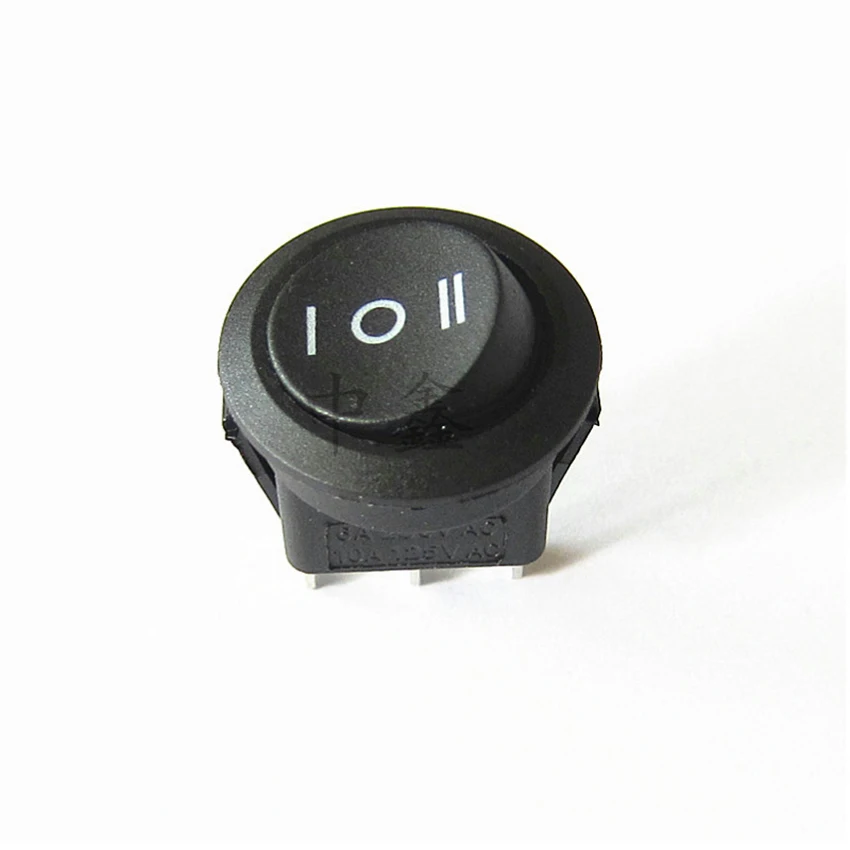 

5Pcs 20mm Diameter Small Round Boat Rocker Switches Mini Round Black 3 Pin ON-OFF-ON Rocker Switch 6A 250V 10A 125V