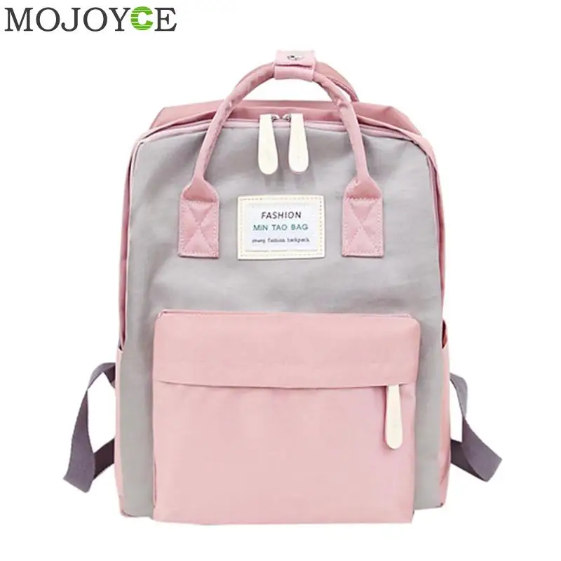 Pink Gray Нейлоновые водонепроницаемые женские рюкзаки для ноутбука, брендовые дизайнерские школьные рюкзаки для путешествий для девочек-подростков, сумки через плечо, mochila feminina - Цвет: Pink Gray