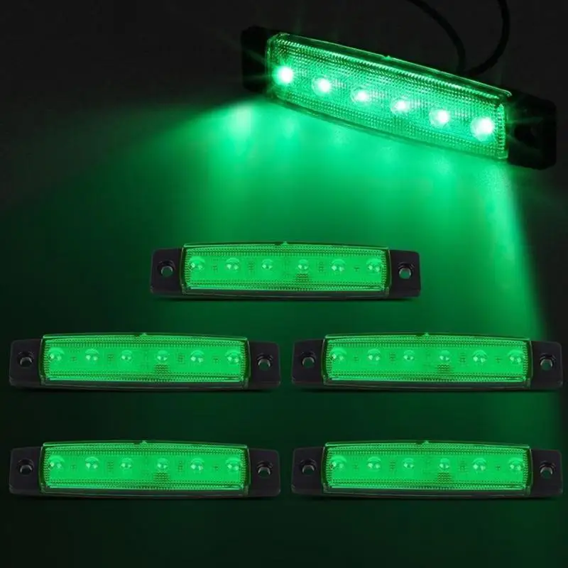 10 шт. 6LED/pc Авто сигнальный индикатор Боковой габаритный фонарь задние фонари зазор задние фонари для автобус, грузовик, фургон караван RV грузовик