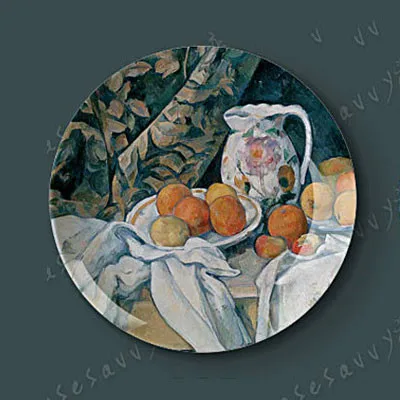 Cezanne живопись фарфоровая декоративная настенная подвесная тарелка сиденье диск керамический диск креативное искусство диск туалетный лоток - Цвет: 05