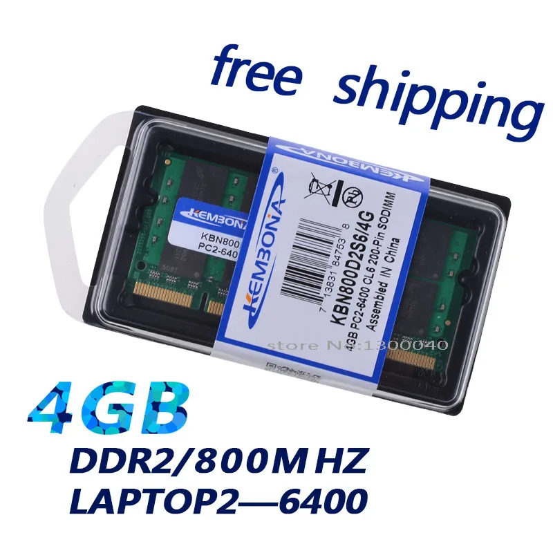 KEMBONA новый ноутбук 4 Гб pc2 6400 ddr2 800 МГц контактов sodimm ОЗУ для ноутбука|pc2 ddr2|ddr2 800pc2 |