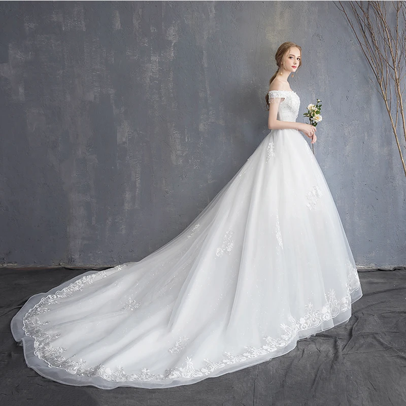 ILoveWedding Новая мода с открытыми плечами кружевное платье длинными рукавами и