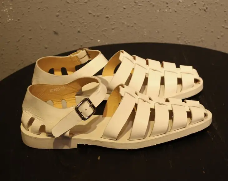Fashion summer casual shoes high quality handmade men gladiator sandals comfortable white buckle strap | Обувь