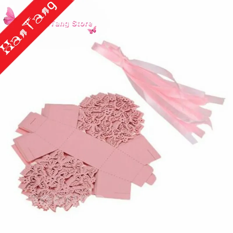 50 шт подарочные коробки бутик Бабочка украшение для конфет Драже свадьба