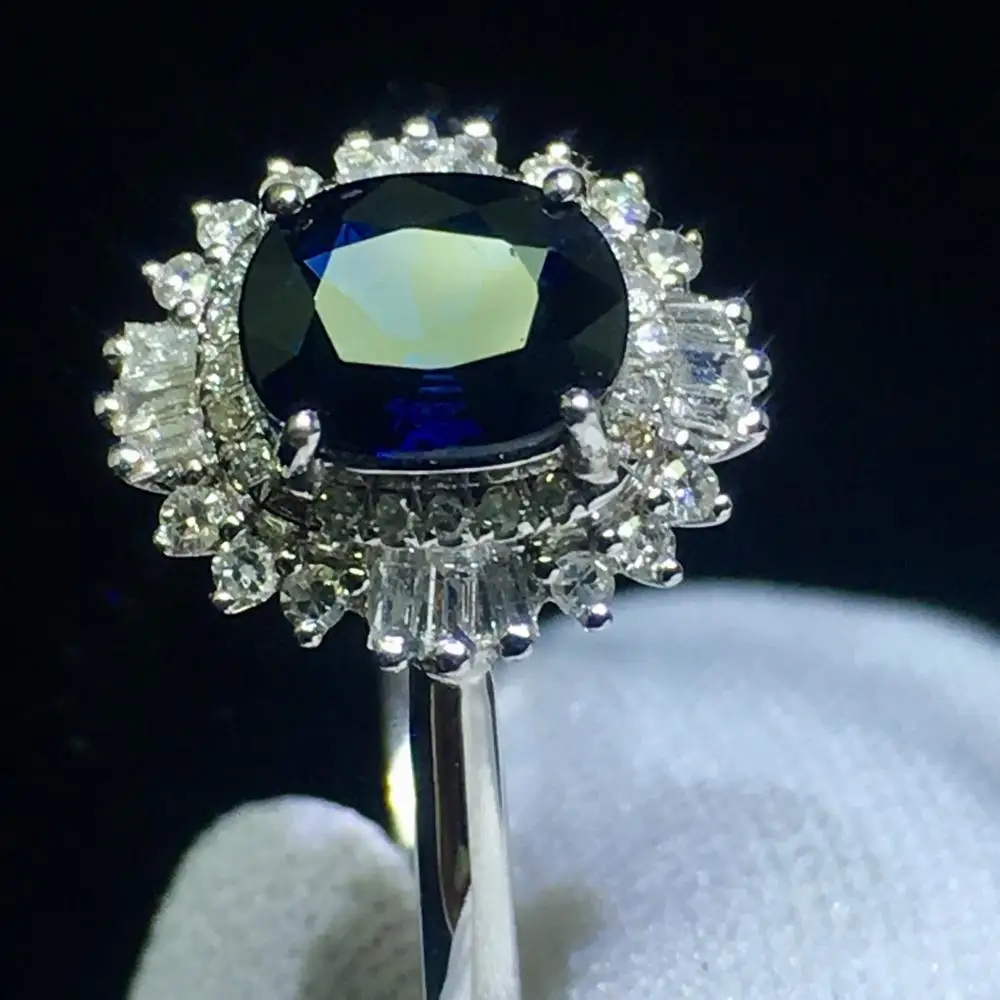 Ювелирные изделия из сапфира кольцо натуральный 0.95ct Cornflowerl драгоценный камень
