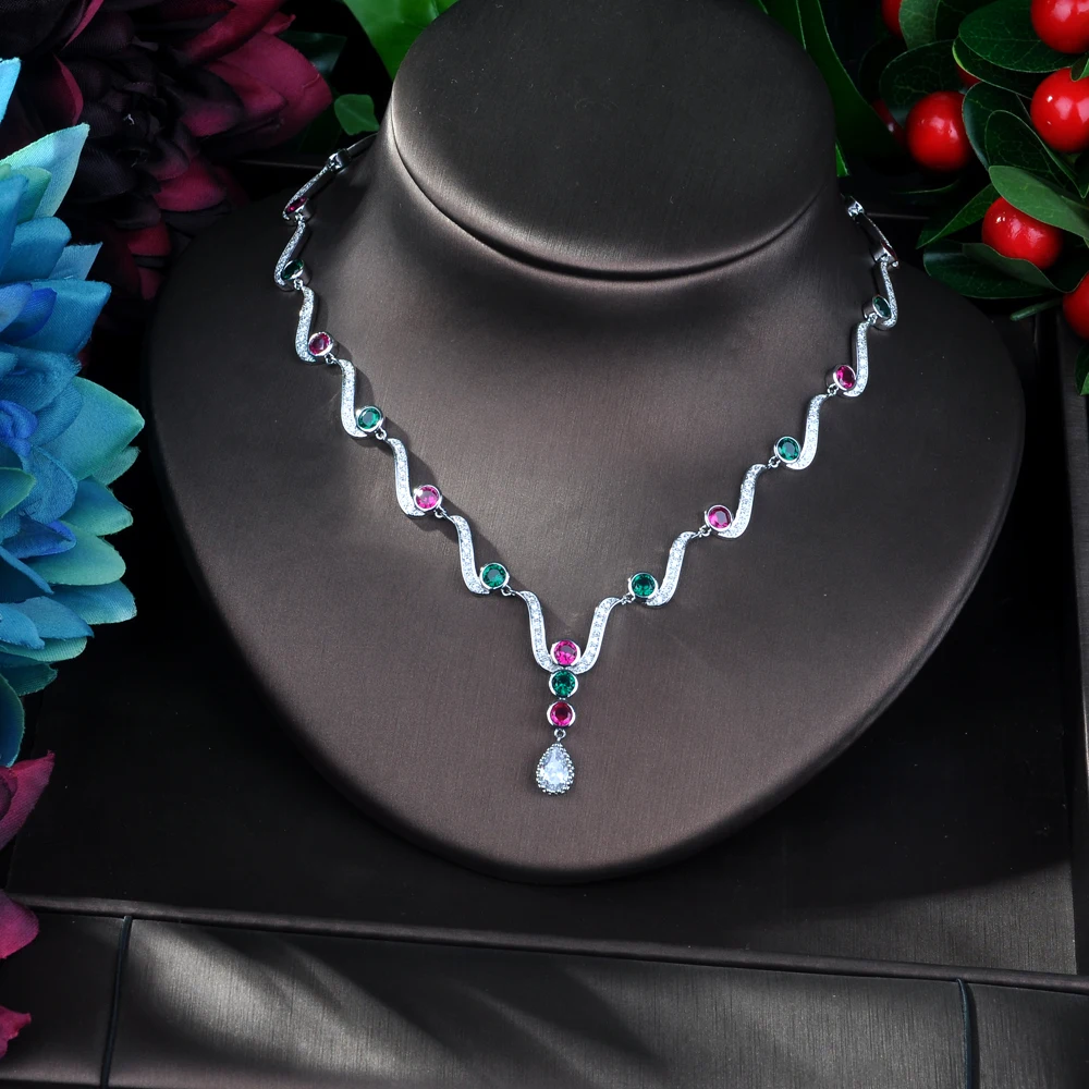 HIBRIDE модный новый комплект ювелирных изделий из 2 предметов с фианитом AAA