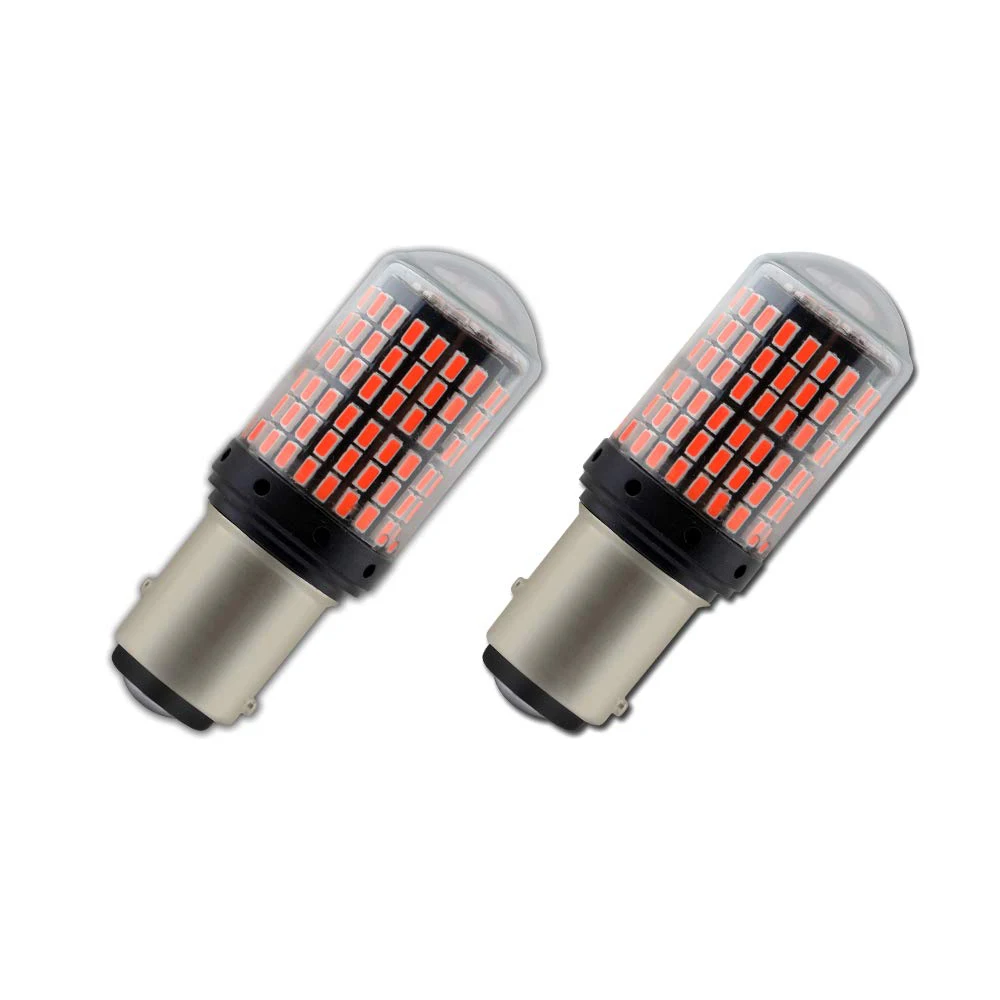 Красный СВЕТОДИОД Canbus 1157 P21W BAY15D 3014 144SMD без ошибок поворотники автомобиля 2