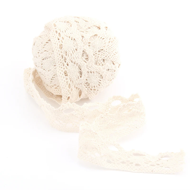 2015 Новинка 2 5 см кремово-цветное вязаное 100% хлопковая нить кружева Сделай Сам