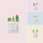 Милый Кактус в горшке переключатель растенийстены декоративные наклейки для дома художественные наклейки водостойкие росписи чашка для растений наклейки обои