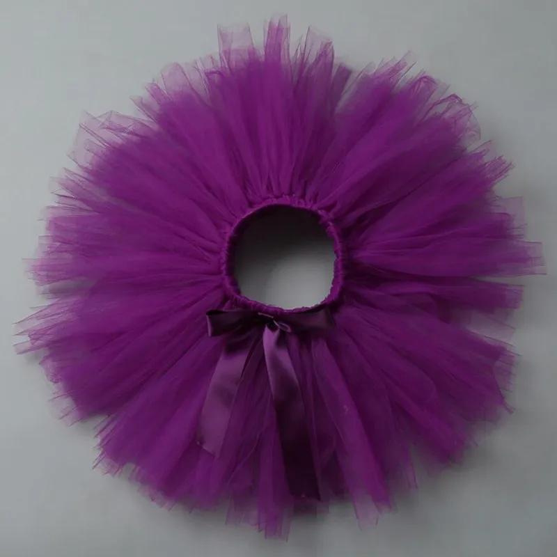 Dark Purple От 0 до 6 месяцев юбки-пачки для маленьких девочек Разноцветные фатиновые юбки ручной работы для малышей бальное платье принцессы на день рождения для девочек, одежда для детей, A321 - Цвет: Dark Purple