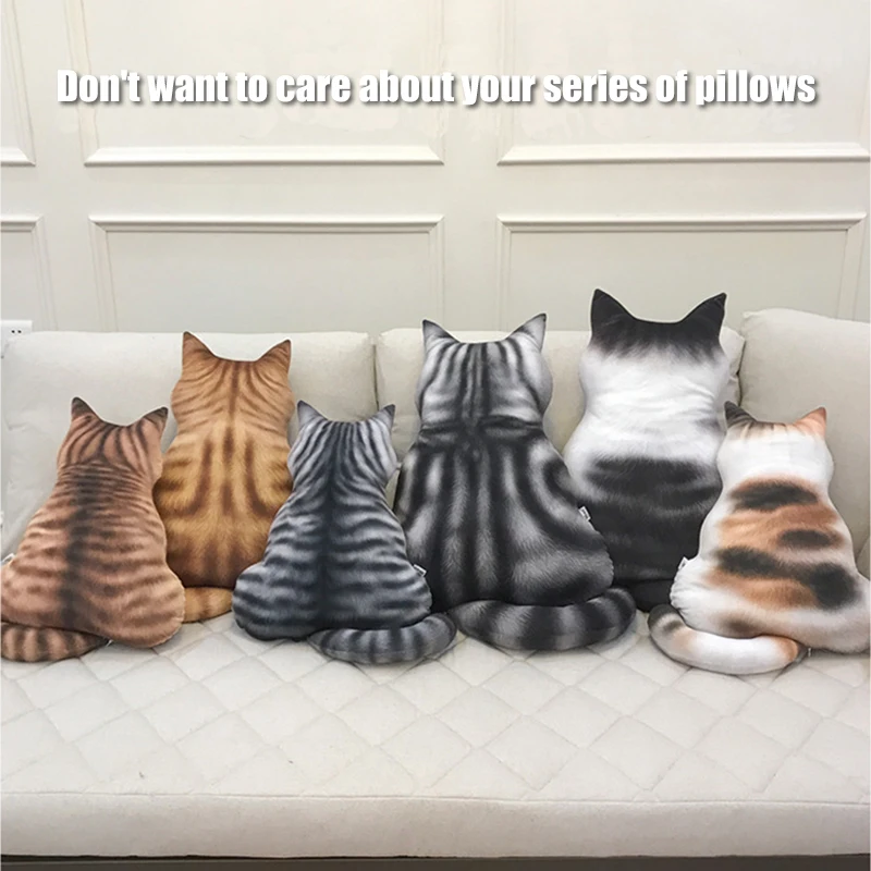 Мультяшная Милая 3d подушка на заднюю панель для кошки подарок девочки плюшевая