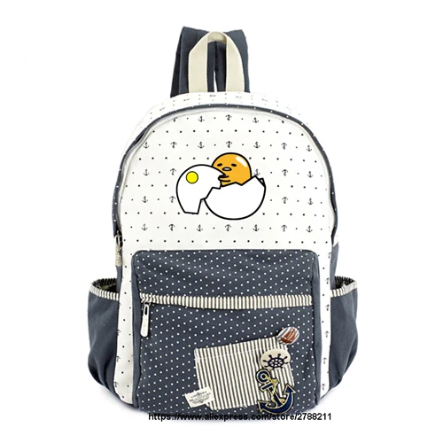 7 Gudetama Холщовая Сумка с изображением ленивого яйца из Мультфильма Рюкзаки Рюкзак для девочек школьная сумка дорожная сумка через плечо сумка для книг - Цвет: 7