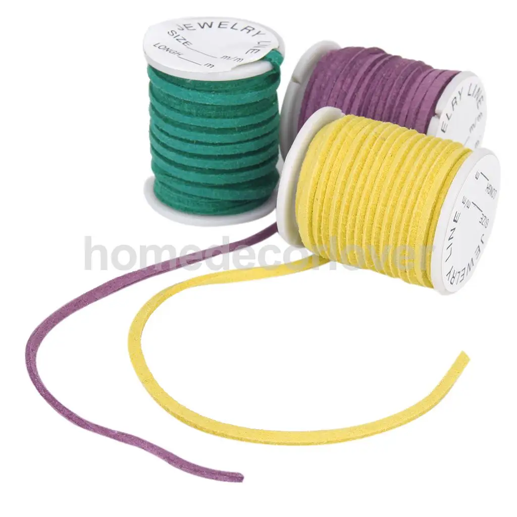 10x 3M Suede Leather Cord Thread String 3mm for Bracelet Necklace DIY Making | Дом и сад