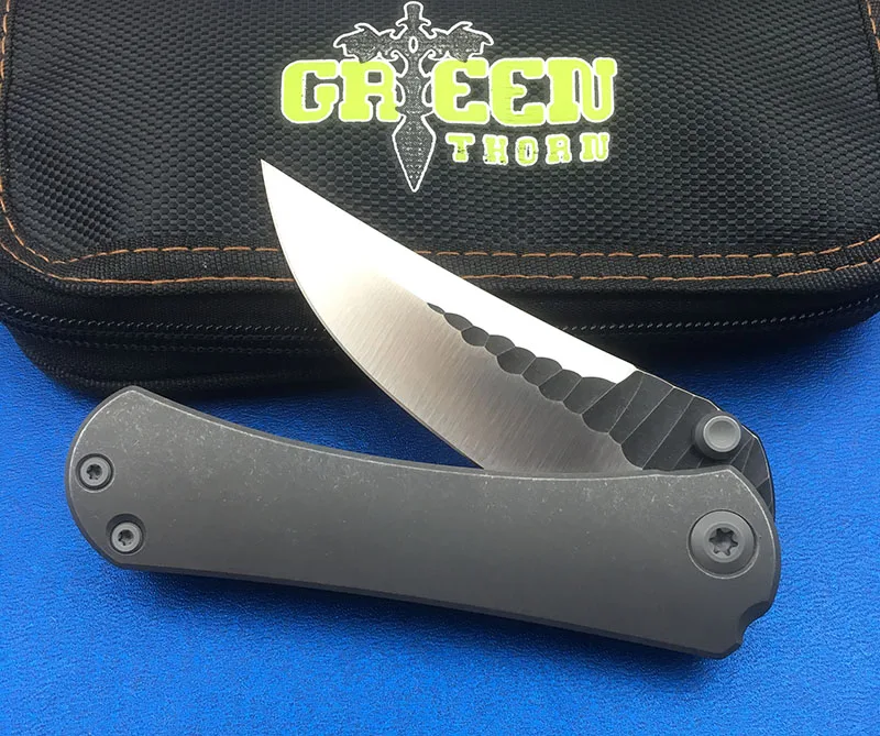 Green thorn SBSF M390 стальное лезвие Nudist TC4 титановая рукоятка карманный складной нож для
