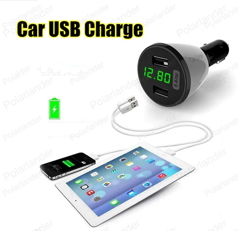 

Fashion 12V 1.0A 2.1A double aluminum & number ports USB Universal square car charger for mobile phones and digital