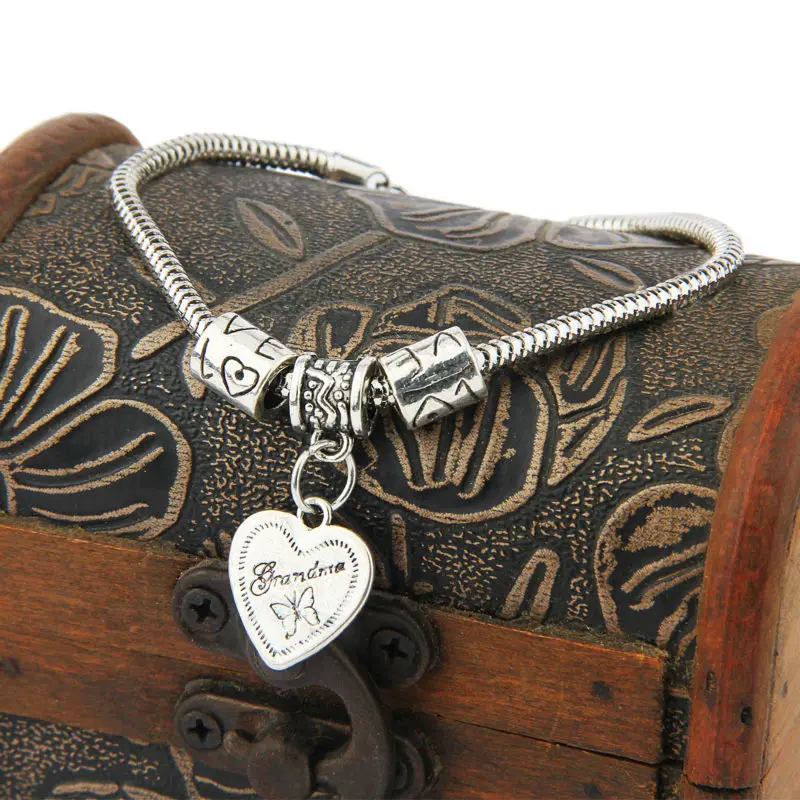 Модный браслет с бабочками сердцами бабушкой бусинами цепочкой браслеты для