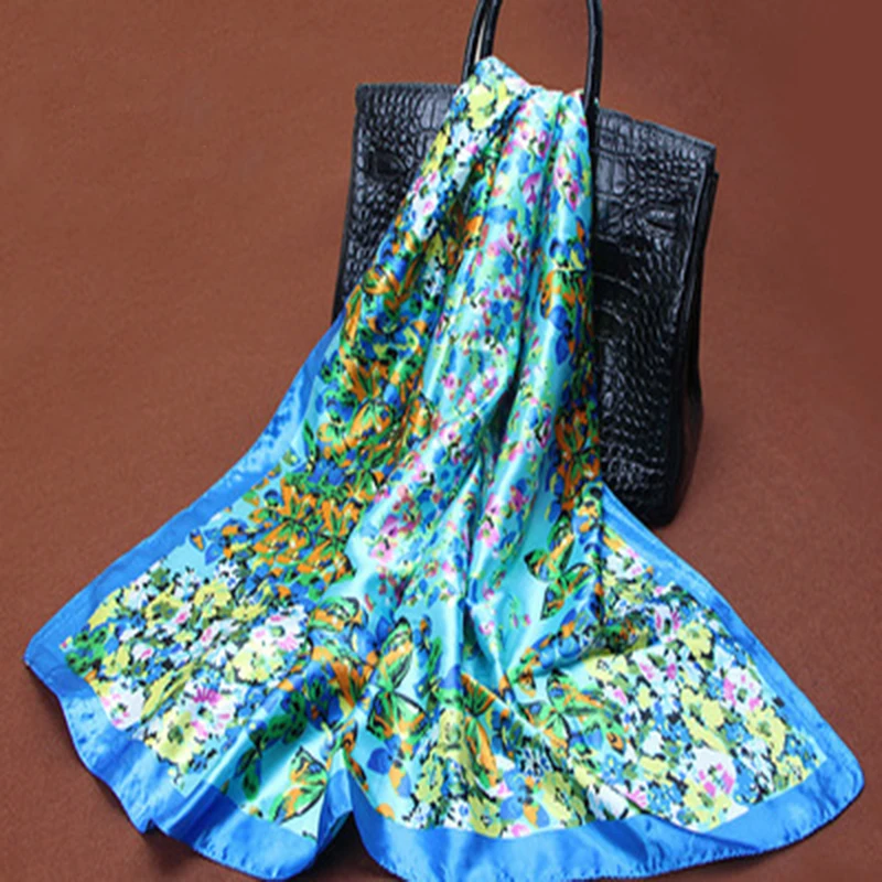 2018 новый шарф женский Мягкий тонкий шифоновый шелковый шарфы с цветочным принтом