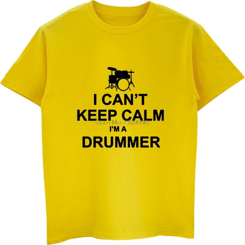 Я не могу Keep Calm I'm ударник футболка Для мужчин хлопок с коротким рукавом s